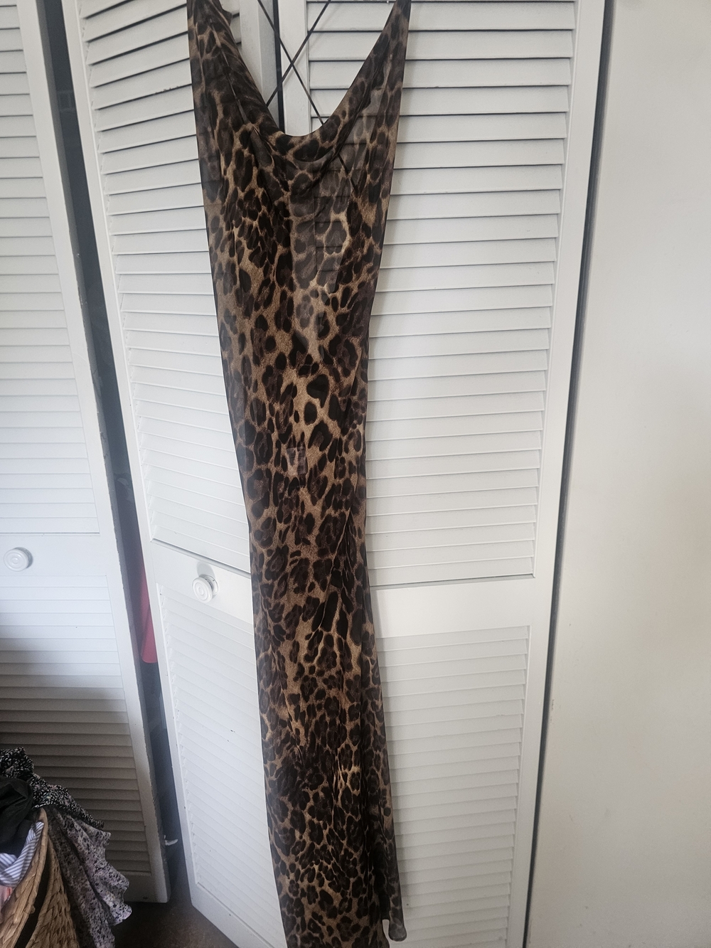 Fashion Nova Leopard Print Cowl Midi Dress - Brown/Tan - Picture 9 of 9